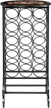 Load image into Gallery viewer, SEI Furniture 15 Wine Bottle Storage Table - Glass Top w/Black Finish - Elegant Wrought Iron Scrollwork