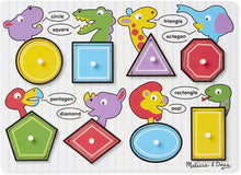 Load image into Gallery viewer, Melissa and Doug Shapes Peg Puzzle