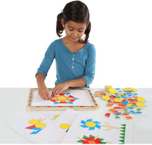 Load image into Gallery viewer, Melissa &amp; Doug Magnetic Pattern Blocks Set (Developmental Toys, Sturdy Wooden Play Board, Carrying Case, 120 Pieces, Great Gift for Girls and Boys - Best for 3, 4, 5, and 6 Year Olds)