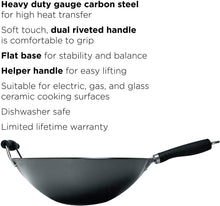 Load image into Gallery viewer, Ecolution Non-Stick Carbon Steel Wok with Soft Touch Riveted Handles