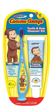 Load image into Gallery viewer, Curious George Cleanser Set Toothbrush &amp; Toothpaste for Baby, Kids, Children, Girls, and Boys. Starter and Training kit - 2pk (Red/Blue)