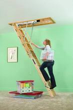 Load image into Gallery viewer, Louisville Ladder 22.5-by-54-Inch Wooden Attic Ladder, Fits 8-Foot 9-Inch to 10-Foot Ceiling Height, 250-Pound Capacity, L224P