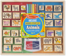 Load image into Gallery viewer, Melissa &amp; Doug Deluxe Wooden Stamp Set – Animals