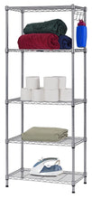 Load image into Gallery viewer, Muscle Rack WS241459-5S 5 Tier Wire Shelving with Hooks in Silver, 59" Height, 24" Width, 14" Length