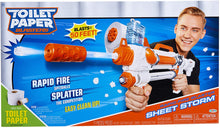 Load image into Gallery viewer, Toilet Paper Blasters Sheet Storm, Toy Blaster Shoots Rapid Fire TP Spitballsup To 50' –Uses Real Toilet Paper Super Fun Gift for Kids, Teens, College Students, Dads, Adults –Outdoors &amp; Indoors