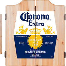 Load image into Gallery viewer, Trademark Gameroom Corona Extra Dart Board Set with Cabinet - Label - by Corona