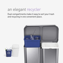 Load image into Gallery viewer, simplehuman 30 Liter Rectangular Hands-Free Kitchen Step Trash Can with Soft-Close Lid, Brushed Stainless Steel