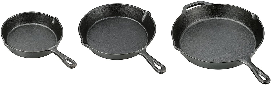 3-Piece Cast Iron Skillet Set