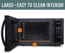 Load image into Gallery viewer, Farberware Classic FMO11AHTBKD 1.1 Cubic Foot 1000-Watt Microwave Oven