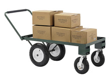 Load image into Gallery viewer, Sandusky FW4824 Heavy Duty Steel 4 Wheel Flat Wagon with Pull Handle, 750 lbs Capacity, 48" Length x 24" Width,Green