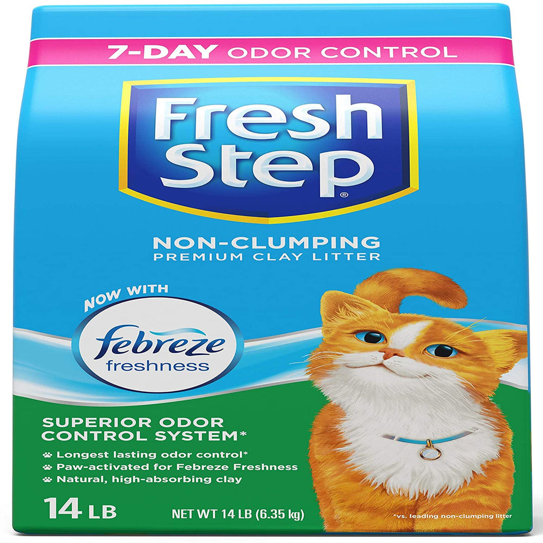 Fresh Step Non-Clumping Premium Scented Cat Litter with Febreze Freshness
