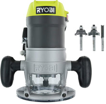 Load image into Gallery viewer, Ryobi R1631K 1-1/2 Peak HP 8.5 Amp LED Lit Corded Router Including 3 Piece Bit Set (w/ Tool Bag)