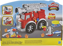 Load image into Gallery viewer, Play-Doh Wheels Fire Engine Playset with 2 Non-Toxic Modeling Compound Cans Including Water and Fire Colors, Firetruck Toy for Kids 3 and Up