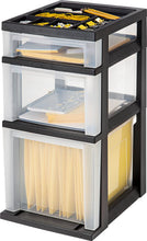 Load image into Gallery viewer, IRIS 3-Drawer File Cart with Organizer Top, Without Wheels, Black