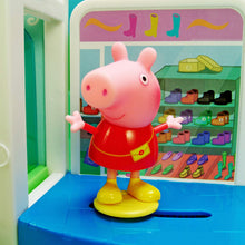 Load image into Gallery viewer, Peppa Pig Shopping Mall with Family, Includes 1 Connectable Mall Playset, 4 Character Toy Figures, 2 Chairs, 1 Pizza Table, 1 Toy Boat – Toys for Kids - Amazon Exclusive