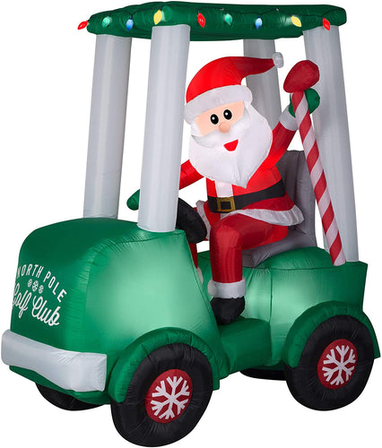 Gemmy 6' Airblown Inflatable Santa w/Golf Cart Scene