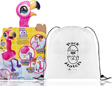 Load image into Gallery viewer, Daze Gotta Go Flamingo~Interactive Plush Toy That Eats, Sings, Wiggles, Poops and Talks, Reusable Food~Includes Toy Lucy Loopsie &amp; Carrier