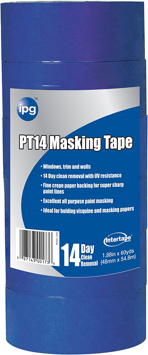 Intertape Polymer Group PT14.36 Premium Masking Tape with Block It, 0.94-Inch x 60-Yard, Blue