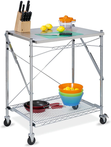 Honey-Can-Do TBL-01566 Stainless Steel Folding Urban Work Table, Grey