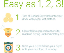 Load image into Gallery viewer, Babyganics Natural Wool Laundry Dryer Balls, 3 ct, Packaging May Vary
