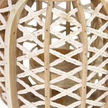 Load image into Gallery viewer, Motley Lane - Cassie Wood and Jute Lantern - LED Indoor Stylish Natural wood and white Color Lanterns