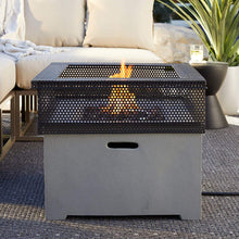 Load image into Gallery viewer, Bold Flame Coral Coast Lathrop 24 in. Gas Square Metal and Mesh Fire Pit
