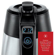 Load image into Gallery viewer, Chefman Cordless Electric Kettle, Stainless Steel Premium Grade Carafe Style w/ Digital Temp Display, Heat Retaining Vacuum Seal, Auto Shut Off &amp; Boil Dry Protection, 7+ Cup 1.7L/1.8qt. - RJ11-17-DV