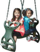 Load image into Gallery viewer, Swing-N-Slide WS 3452 Heavy Duty Two Person Dual Glider Swing, with Coated Chains to Prevent Pinching, 18" W x 25 in H x 40" L, Green