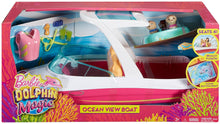 Load image into Gallery viewer, Barbie Dolphin Magic Ocean View Boat with &quot;Glass Bottom,&quot; 3 Puppies, Floating Raft and Accessories