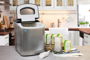 Mr. Freeze MIM-18 Maxi-Matic Portable Ice Maker with Lid, Black (Stainless Steel)