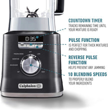 Load image into Gallery viewer, Calphalon Auto-Speed 2-Liter Blender with Blend-N-Go Smoothie Cup, Dark Stainless Steel