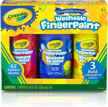 Load image into Gallery viewer, Crayola 8-Ounce Primary Washable Fingerpaint (3 Count)