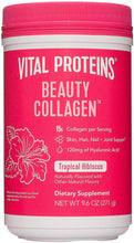 Load image into Gallery viewer, Vital Proteins Beauty Collagen Peptides Powder Supplement for Women, 120mg of Hyaluronic Acid, 15g of Collagen Per Serving, Enhances Skin Elasticity and Hydration, Tropical Hibiscus, 9.6oz Canister