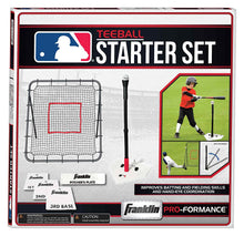 Load image into Gallery viewer, Franklin Sports MLB Baseball Youth Starter Set - Includes a 36 x 36 Inch Pitch Back Returner, Four Piece Base Set, and an Anti-Tip Batting Tee