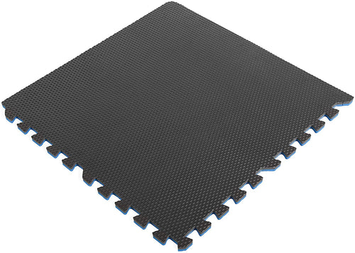 Cap High Density Reversible 4-Piece Puzzle Exercise Mat,Blue/Gray