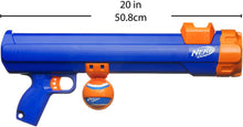 Load image into Gallery viewer, Nerf Dog Large Size Tennis Ball Blaster Gift Set with 4 Balls, Great for Fetch, Hands-Free Reload, Launches up to 50 ft, Single Unit, Includes 4 Nerf Balls