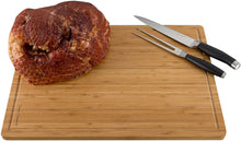 Load image into Gallery viewer, Two Tone Bamboo Cutting Board- Extra Thick, Eco Friendly and Antibacterial Chopping and Serving Board with Juice Groove