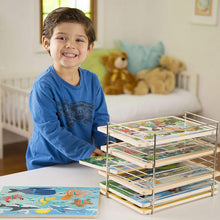 Load image into Gallery viewer, Melissa &amp; Doug Puzzle Storage Rack - Wire Rack Holds 12 Puzzles