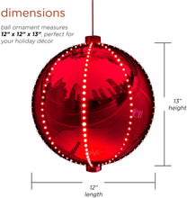 Load image into Gallery viewer, Alpine Corporation LPA108L-RD Hanging Christmas Ornament, 13-Inch Tall, Red
