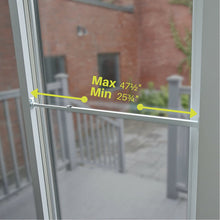Load image into Gallery viewer, Ideal Security SK110 Patio Door Security Bar with Child-Proof Lock, Adjustable 25-48 inches for Ventilation, Silver