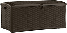 Load image into Gallery viewer, Suncast 72 Gallon Resin Outdoor Patio Storage Box, Java