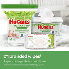 Load image into Gallery viewer, Huggies Natural Care Sensitive Baby Wipes, Unscented, 3 Refill Packs (624 Wipes Total)