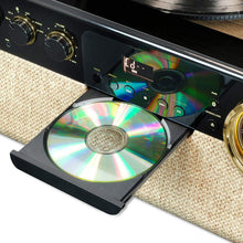 Load image into Gallery viewer, Victrola 6-in-1 Bluetooth Record Player with 3-Speed Turntable, Cd, Cassette Player and FM Radio, Farmhouse Walnut