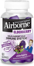 Load image into Gallery viewer, Elderberry 300mg (per serving) + Vitamin C &amp; Zinc - Airborne Gummies (60 Count in a Bottle), Gluten-Free Immune Support Supplement With Vitamins C, D &amp; E, No Artificial Sweeteners &amp; No Color Added