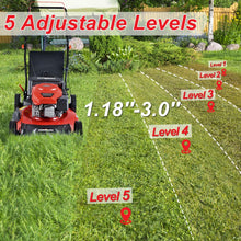 Load image into Gallery viewer, PowerSmart Lawn Mower, 21-inch &amp; 170CC, Gas Powered Self-propelled Lawn Mower with 4-Stroke Engine, 3-in-1 Gas Mower in Color Red/Black, 5 Adjustable Heights (1.2''-3.0''), DB2194SR-A
