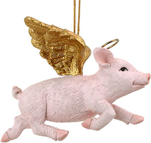 Load image into Gallery viewer, Funny Christmas Tree Ornaments - Hog Heaven Flying Pig Holiday Angel Ornaments