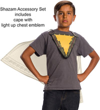 Load image into Gallery viewer, Rubie's Shazam! Movie Child's Cape &amp; Light-Up Chest Emblem