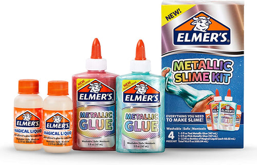 Elmer’s Slime Kit | Slime Supplies Include Elmer’s Metallic Glue, Elmer’s Magical Liquid Slime Activator, 4 Piece Kit