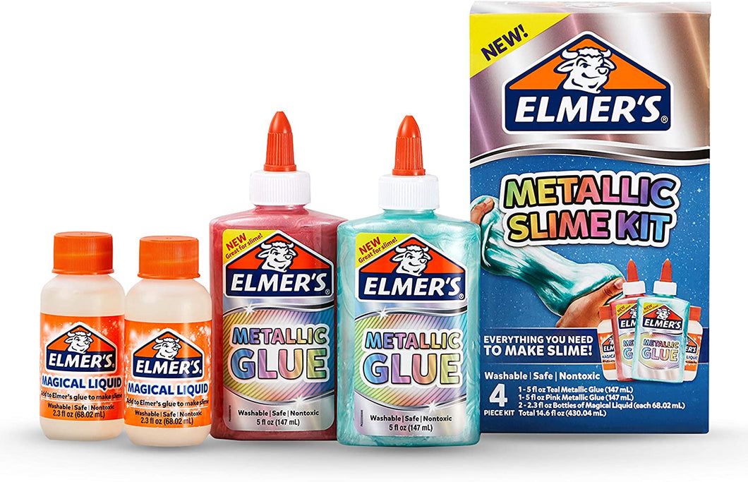 Elmer’s Slime Kit | Slime Supplies Include Elmer’s Metallic Glue, Elmer’s Magical Liquid Slime Activator, 4 Piece Kit
