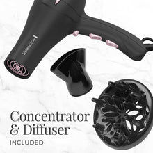Load image into Gallery viewer, Remington AC2015 Pro Hair Dryer with Pearl Ceramic Technology, Black/Pink